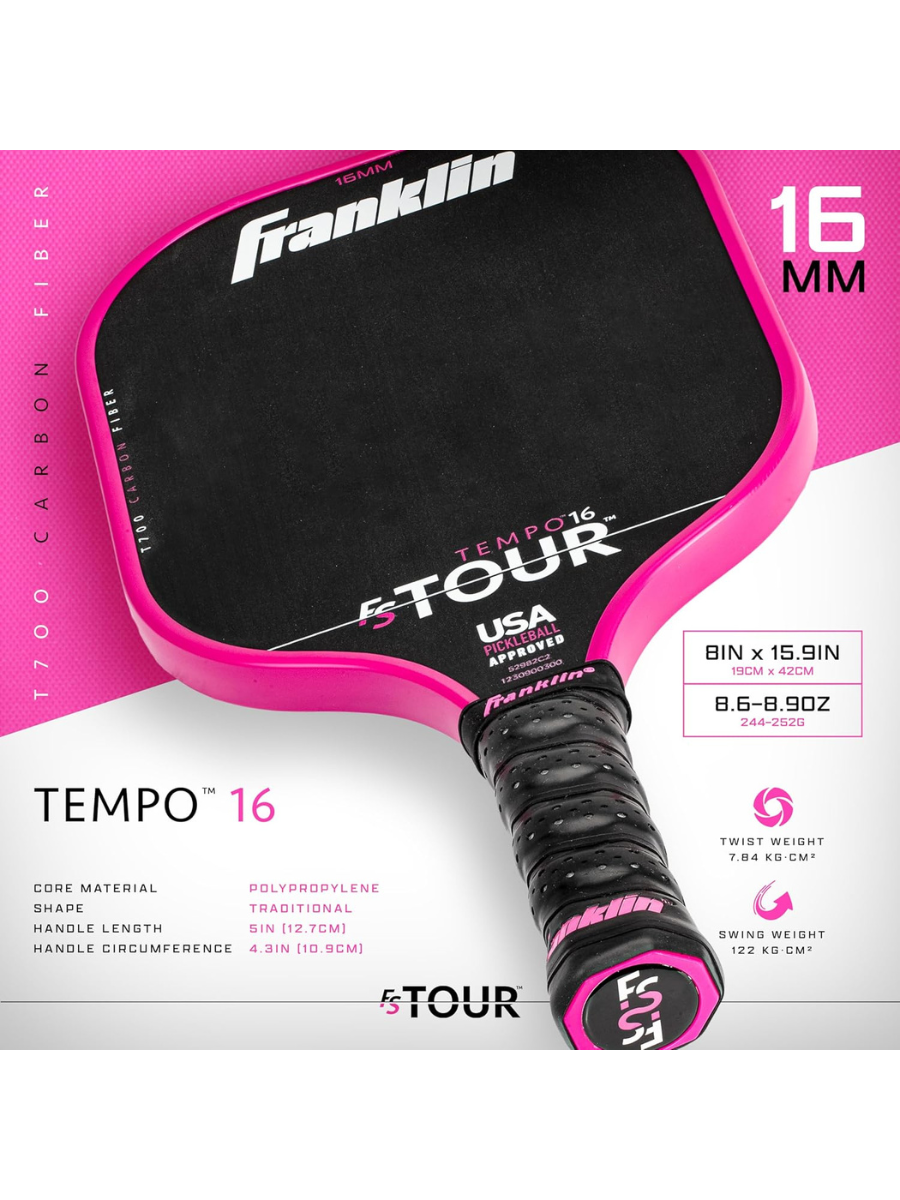 FRANKLIN FS Tour Tempo 16mm Pickleball Paddle