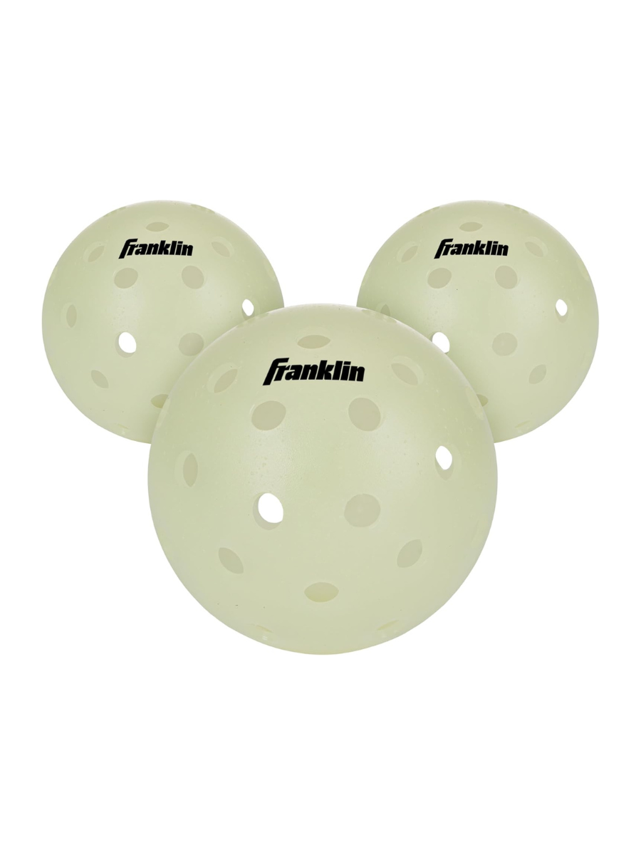 FRANKLIN Glow In The Dark Outdoor Pickleballs - 74mm