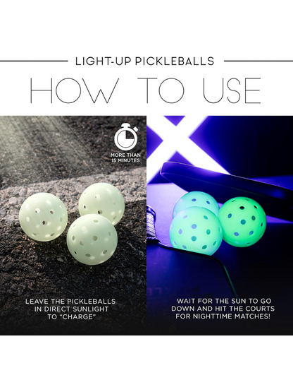 FRANKLIN Glow In The Dark Outdoor Pickleballs - 74mm