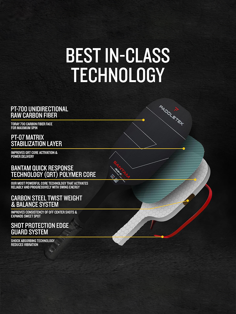 PADDLETEK Bantam ALW-C 12.7mm Pickleball Paddle