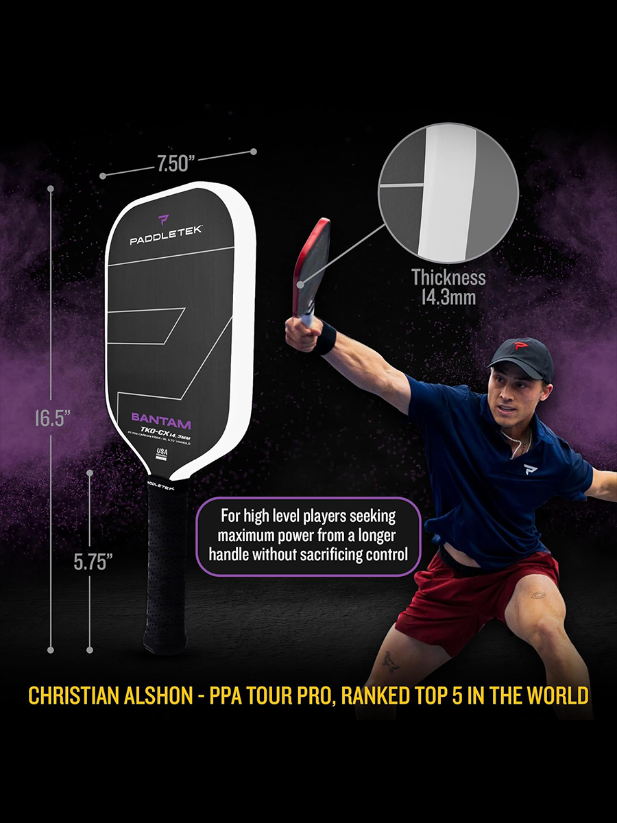 PADDLETEK Bantam TKO-CX 14.3mm Pickleball Paddle