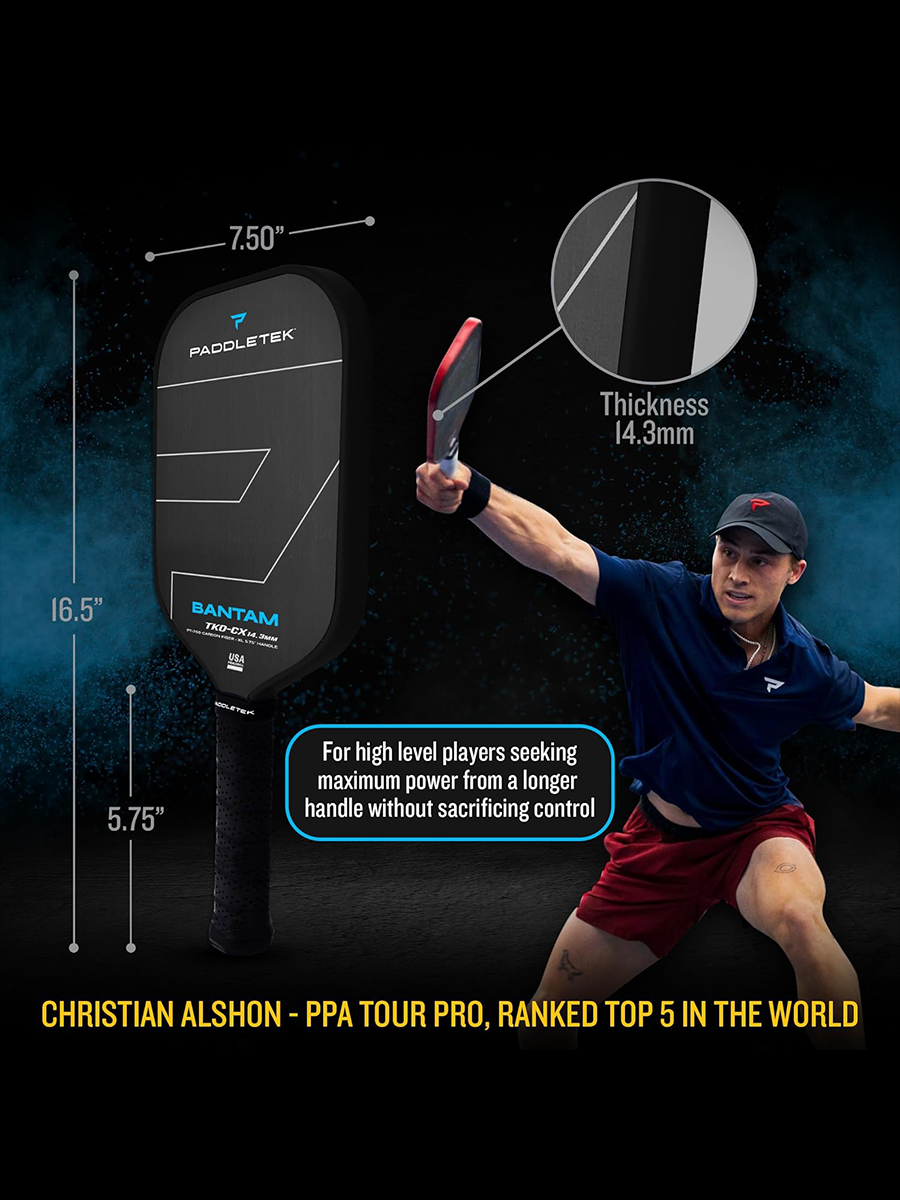 PADDLETEK Bantam TKO-CX 14.3mm Pickleball Paddle