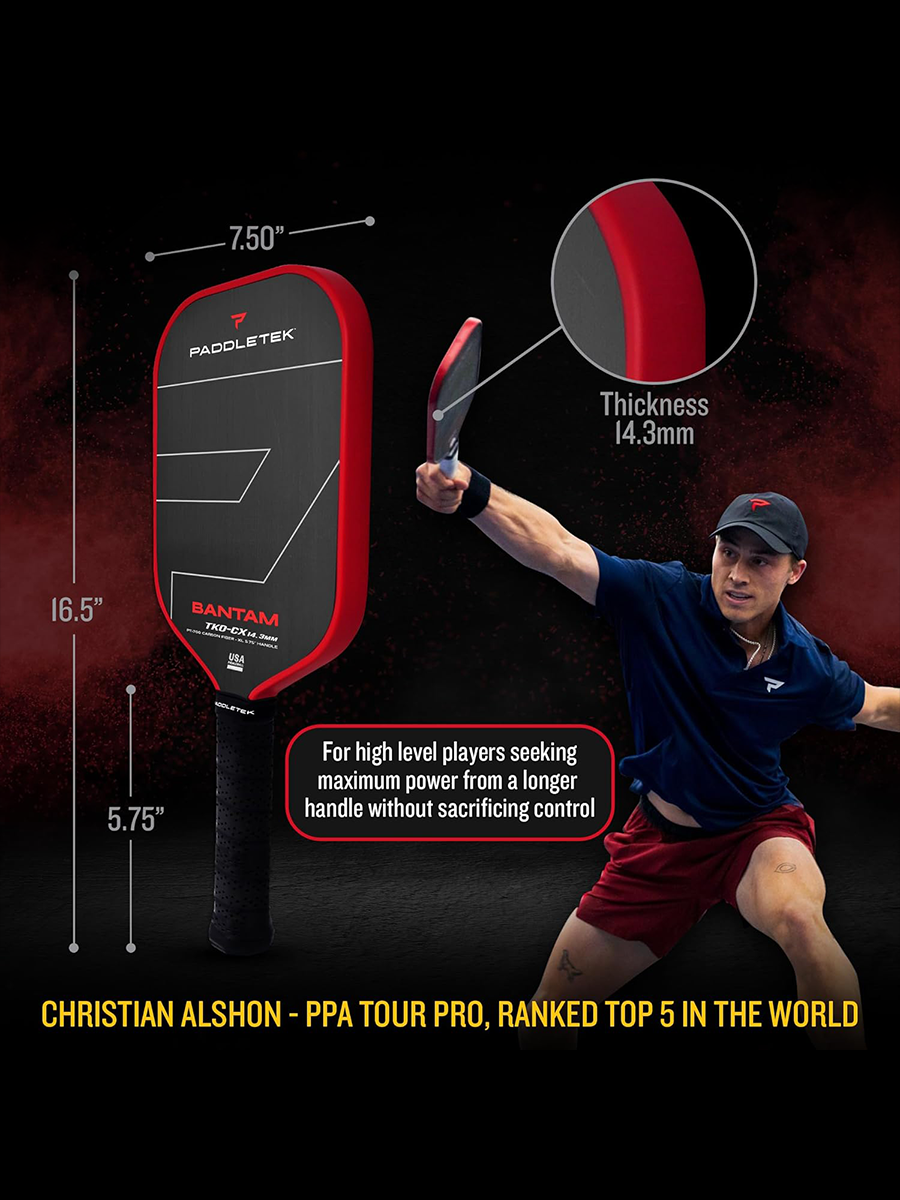 PADDLETEK Bantam TKO-CX 14.3mm Pickleball Paddle