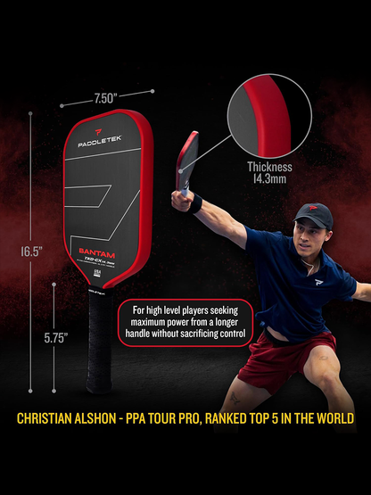 PADDLETEK Bantam TKO-CX 14.3mm Pickleball Paddle