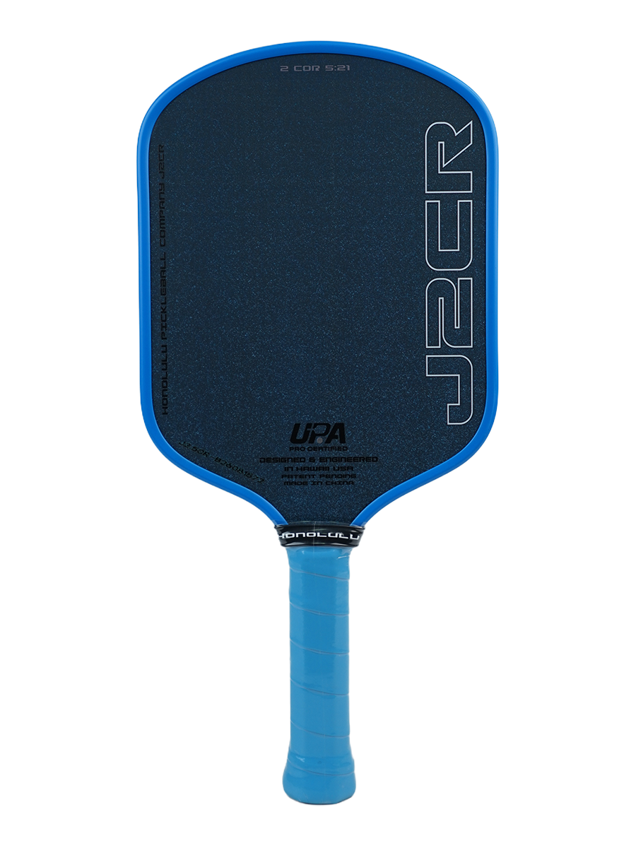HONOLULU J2CR Crystal Blue™ Endurance Surface™ Pickleball Paddle - 6" Grip