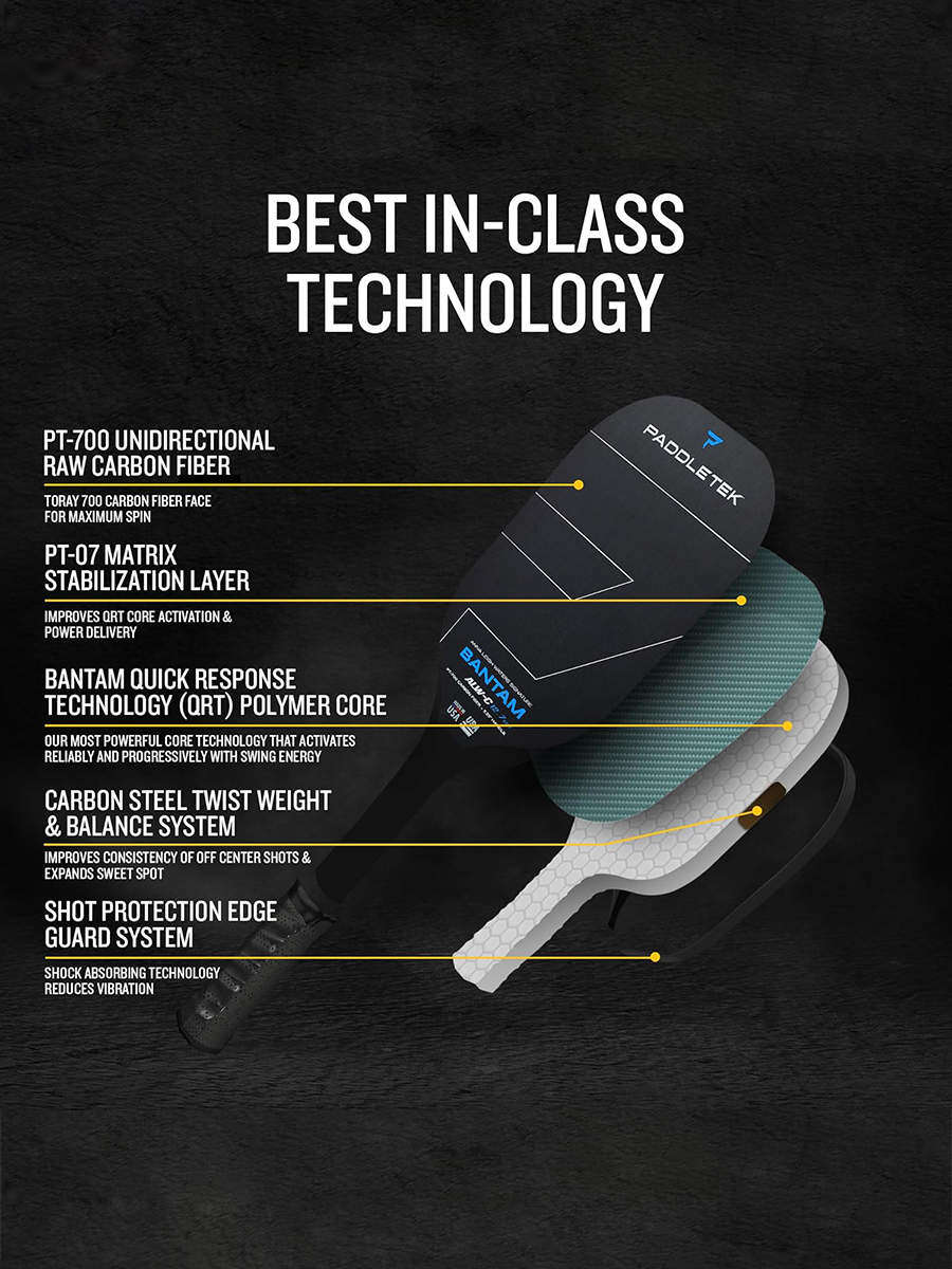 PADDLETEK Bantam ALW-C 12.7mm Pickleball Paddle
